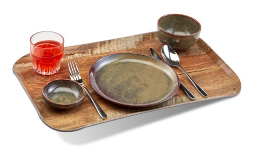 Versa Century Polyester Holzoptik Tablett 37 x 53 cm Braun Eiche von Cambro