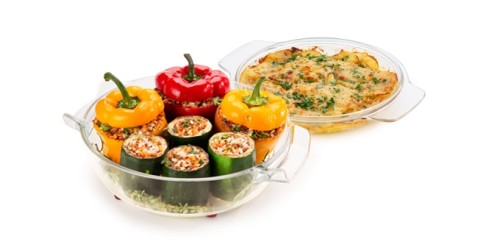 Runder Bräter mit Deckel GrandCHEF 32 cm, aus Glas