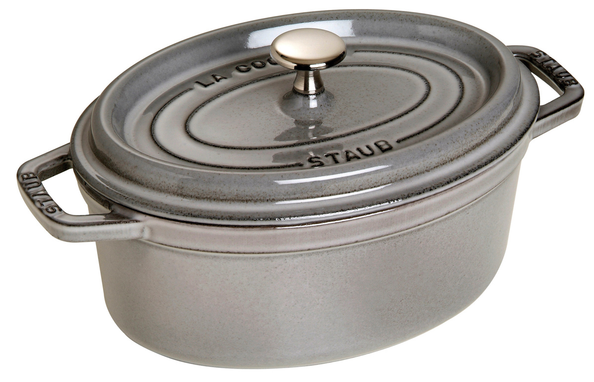 Cocotte, 23 cm, Grau, oval, Gusseisen, Serie: La Cocotte. Marke: Staub