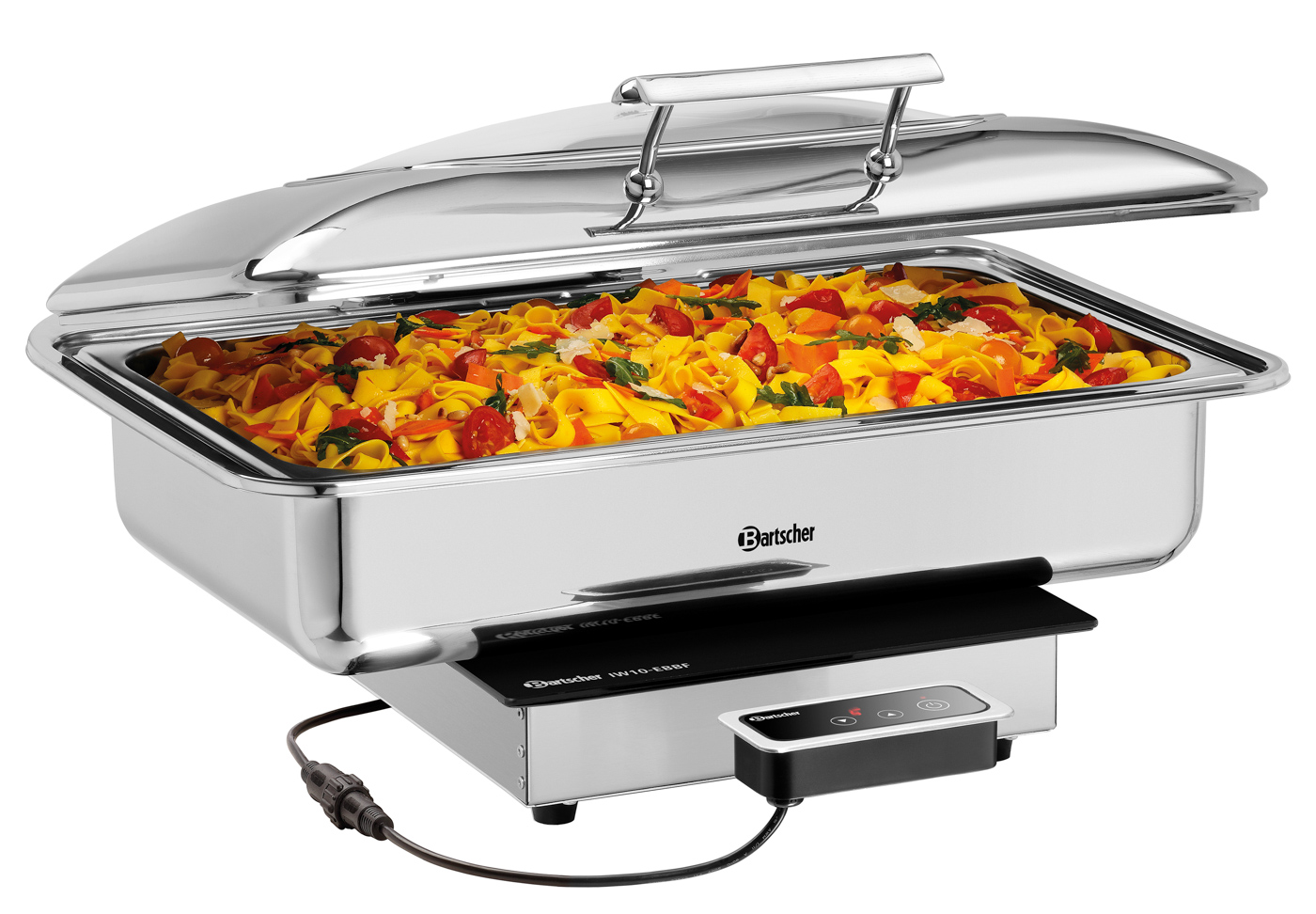 Bartscher Induktionswarmhalteplatte IW10-EBBF |Farbe: Schwarz ,Silber | Maße: 32 x 37 x 8,0 cm.Gewicht: 3,5 kg