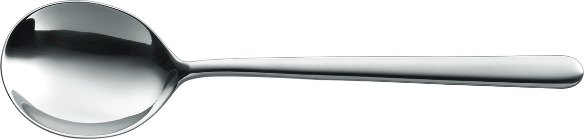 Sahne & Suppenlöffel, Silber, poliert, 16 cm, Serie: Chiaro. Marke: BSF