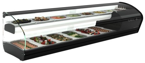 NEUMÄRKER Kühlvitrine 68 für 6x GN 1/3 + 8x GN 1/6 - 40 mm tief 1438x395x360 mm