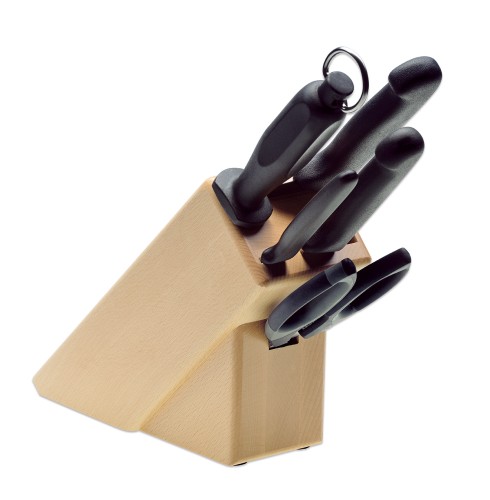 Messerblock Buche hell 5-teilig bestückt  Giesser - Made in Germany