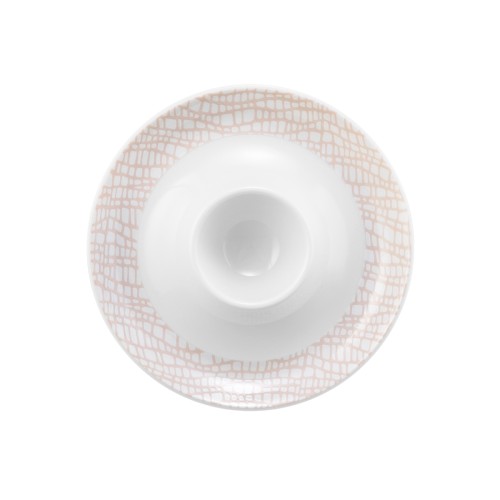 Seltmann Eierbecher mit Ablage, rund, Form: Life, Dekor: 25673 Fashion posh rose, hohe Kantenschlagfestigkeit, Made in Germany