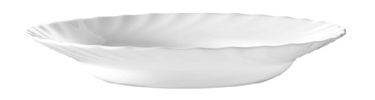 Suppenteller Ø: 22,5 cm aus Hartglas - Form Trianon uni weiß - ARCOPAL