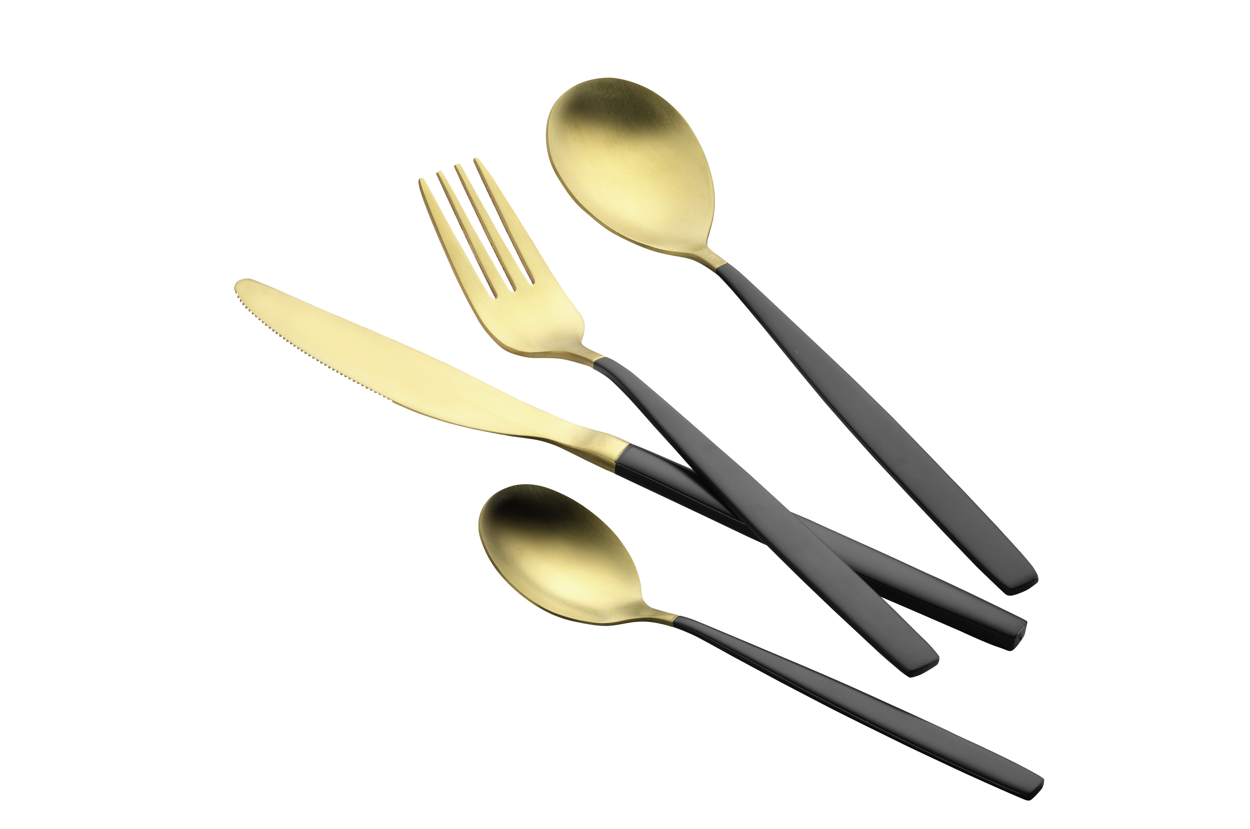 24-teiliges Besteck KIARA, gold und schwarz