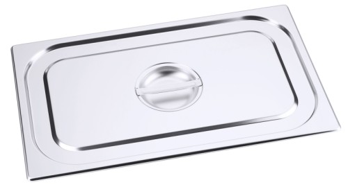 GN-Deckel für Serie 7000 aus Edelstahl 18/10, seidenmatt poliert, mit Griffmulde auch auf Serien 7300, 6400, 8600 GN: 1/1