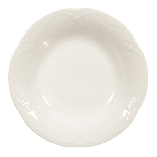 Seltmann Suppenteller rund 22,5 cm, rund mit Relief, Form: Rubin, weiss cream, hohe Kantenschlagfestigkeit, Made in Germany