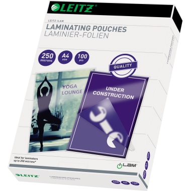 Leitz Laminierfolientasche 216 x 303 mm (B x H) DIN A4 250µm glänzend 100 St./Pack.