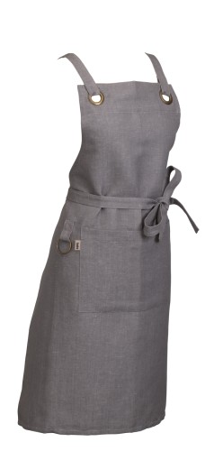 Schürze Puro 55%Baumwolle/45%Leinen grau 85,0x70,0 cm von Kela