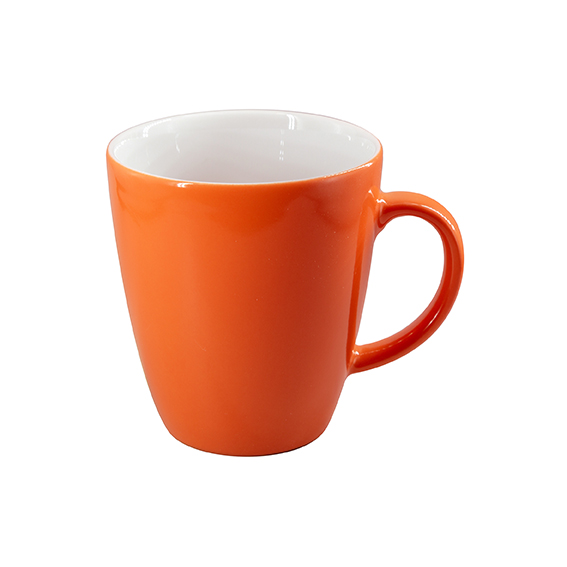 Becher mit Henkel 0,35 l - Form: Table Selection, - Dekor 79922 orange - aus Porzellan. Hersteller:, Eschenbach. "Made in Germany".