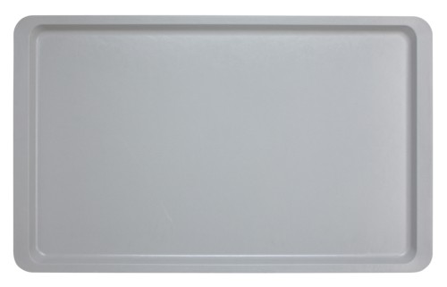 Polyester Versa Tablett mit glatter Oberfläche Flacher Rand Form 53 x 32,5 cm Lichtgrau von Cambro