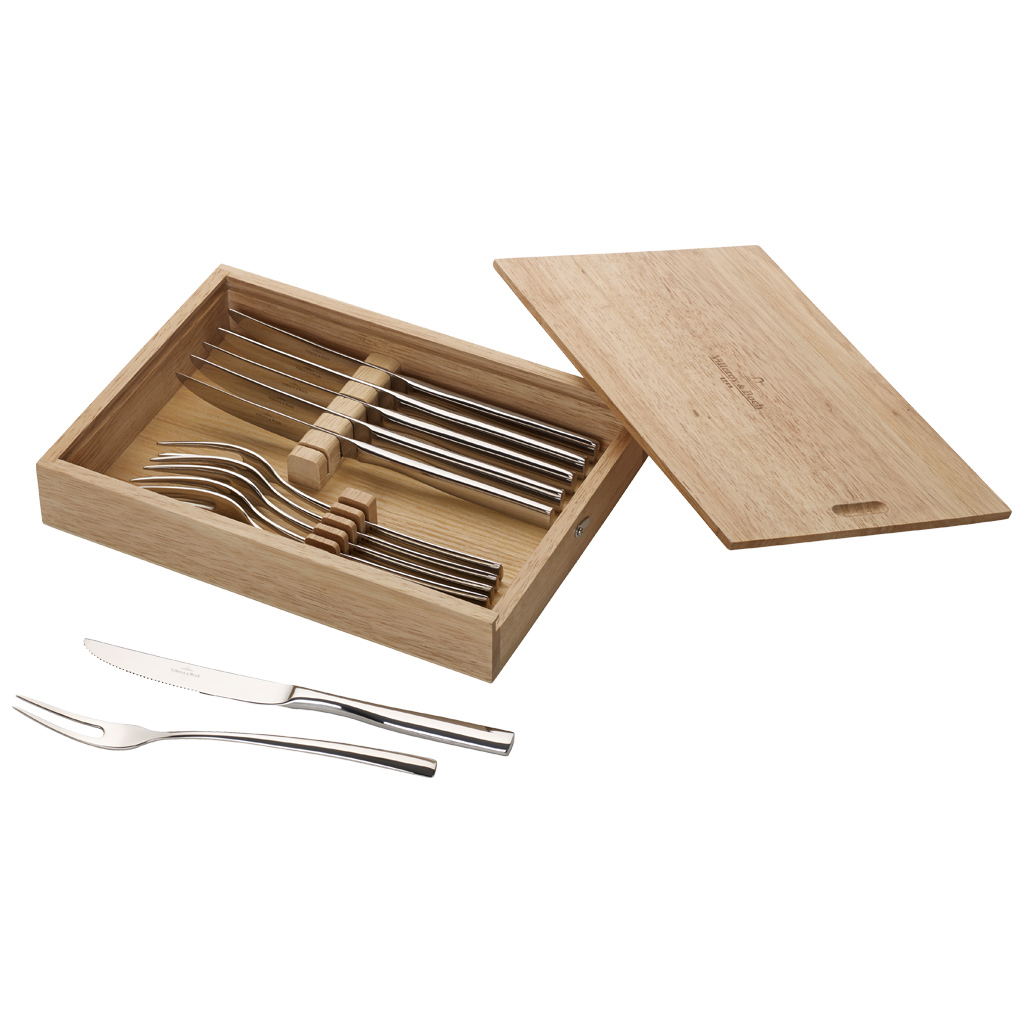 Villeroy und Boch Steakbesteck Set 12 tlg. - Maße: 28,5 x 20 x 5 cm / Ser.: Piemont
