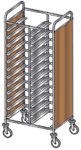 ETERNASOLID® Tablettwagen 24 EN, mit 2 Seiten Paneele MDF