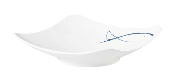 Seltmann Coupschale eckig 22x22 cm M5384, eckig, Form: Coup Fine Dining, Dekor: 57515 Blue Sea, hohe Kantenschlagfestigkeit, Made in Germany