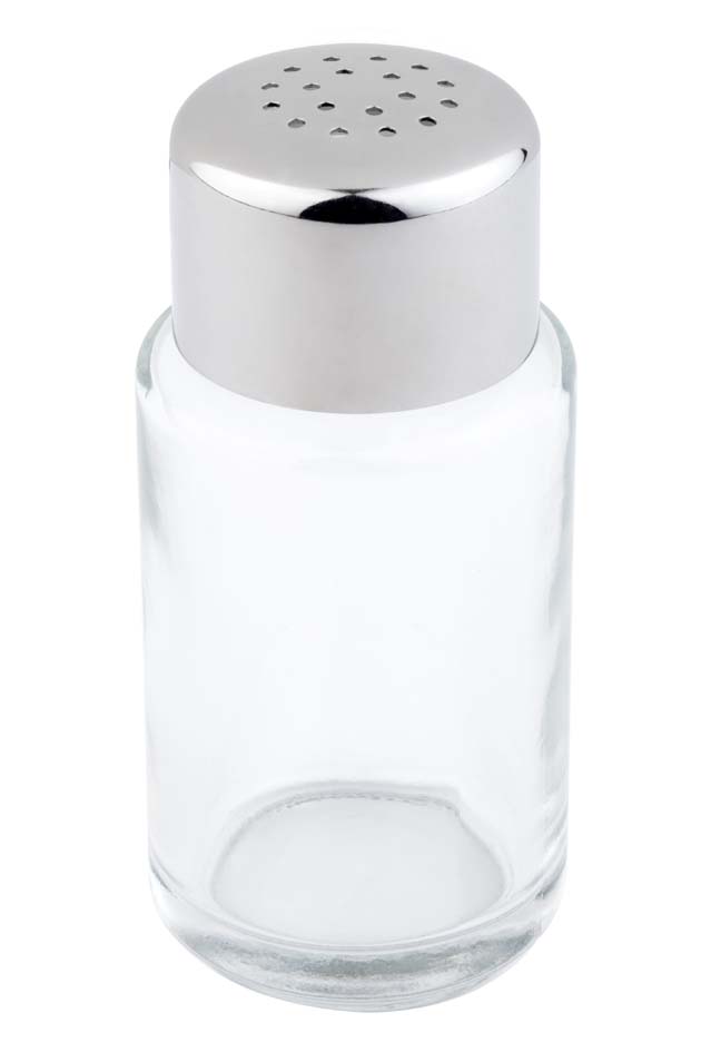 Salz- / Pfefferstreuer Ø 4 cm, H: 9 cm Glas Edelstahl-Deckel, mattiert 18 Löcher (je Ø 1,35 mm) spülmaschinengeeignet