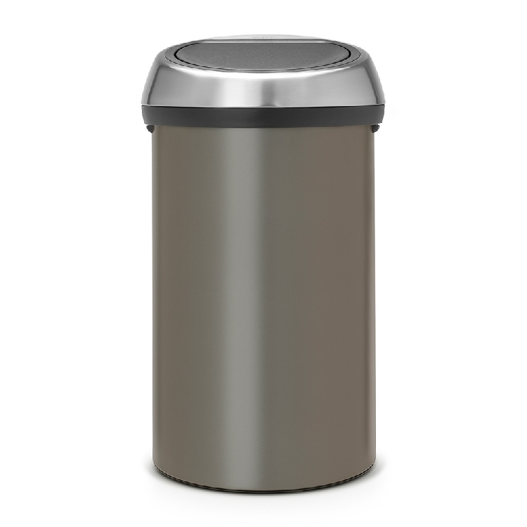 Brabantia Abfalleimer TOUCH BIN, Inhalt: 60l, Durchmesser 40,1 cm, Höhe 70,5 cm, Korpus: Platinum, Deckel: Matt Steel FPP.