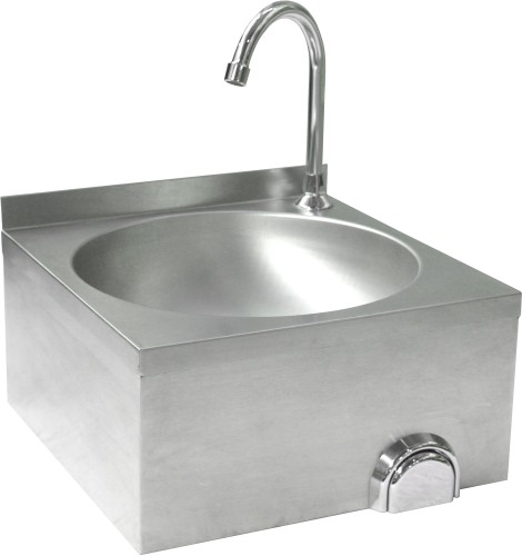 HENDI Waschbecken mit Kniebedienung - Maße: 400x400x(H)450 mm