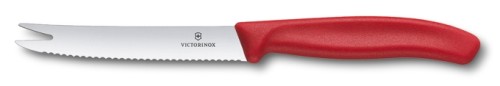 Victorinox Swiss Classic Käse- und Wurstmesser mit Gabelspitze 11 cm rot