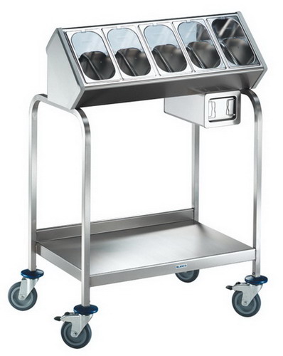 Blanco Besteck- u. Tablettwagen Modell BT 400, Maße: 90 x 60 x 127 cm 4 Lenkrollen, davon 2 mit Festst., stahlverzinkt