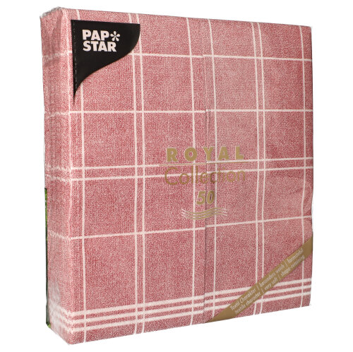 50 Servietten "ROYAL Collection" 1/6-Falz 48 cm x 33 cm bordeaux "Kitchen Craft" von PAPSTAR