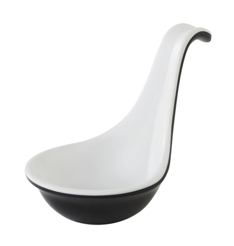 Fingerfood-Löffel -HALFTONE- Ø 5,5 cm, H: 7 cm Melamin innen: weiß außen: schwarz