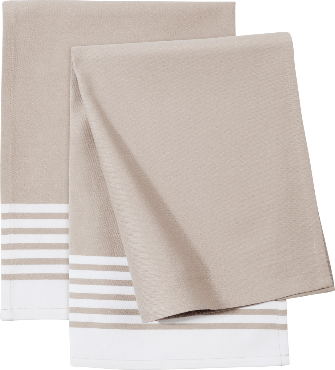 Küchenhandtuch Set gestreift, 2-tlg, Taupe, Serie: Textiles. Marke: ZWILLING