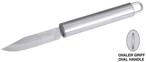 Küchenmesser, glatt Serie POLARIS, mit ovalem Edelstahl-Griff 18/10, Klinge aus Edelstahl 18/0 Klingenlänge: 7 cm, Gesamtlänge: