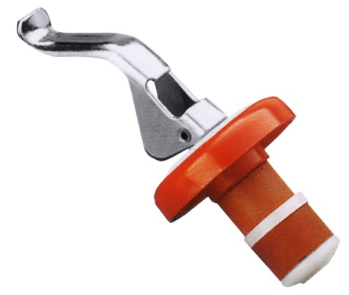 Flaschenverschluss aus Polypropylen mit verchromtem Hebel, schließt tropfdicht, für Flaschen mit Ausguss-Ø maximal 2 cm Durchmesser: