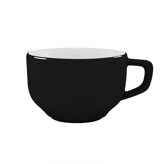 Obertasse 0,26 l - Form: Baristar - Dekor 79920, schwarz - aus Porzellan. Hersteller: Eschenbach., "Made in Germany".