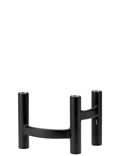 Ora Kerzenständer dreiarmig schwarz, Maße: 200 x 90 x 130 mm