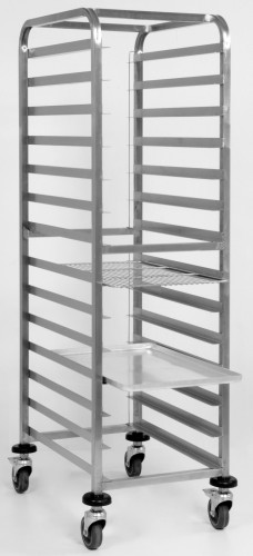 SARO Bäckereitrolley Regalwagen Tabletts & Körbe Modell KT600 - Material: AISI304 Edelstahl - Korb / Tabletttrolley für 600 x 400 mm Kisten