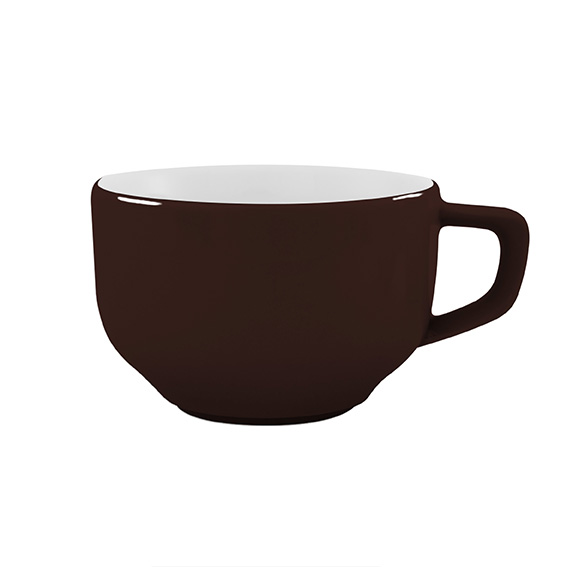 Obertasse 0,26 l - Form: Baristar - Dekor 68570, kaffeebraun - aus Porzellan. Hersteller:, Eschenbach. "Made in Germany".