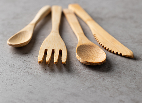 10 Gabeln, Bambus "pure" 16,5 cm von PAPSTAR