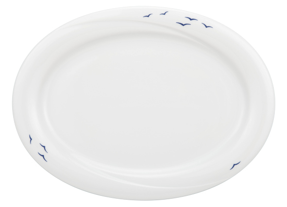Seltmann Platte oval 28 cm, Form: Laguna, Dekor: 33374 Blaue Möwen