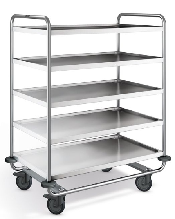 BLANCO-Transportwagen RATIONAL, mit 5 Böden, L 1100 x B 700 x H 1350 mm, maximale Belastung je Bord : 80kg