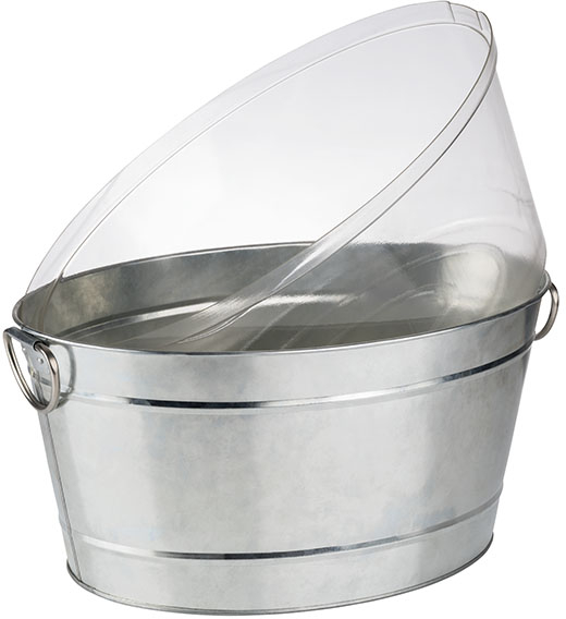 Getränkewanne -TIN- 50 x 32 cm, H: 23 cm Metall, verzinkt, PVC mit Kunststoffeinsatz 18 Liter nicht spülmaschinengeeignet