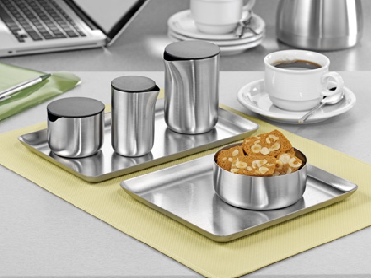 Blomus Basic Butterdose aus Edelstahl Maße: 120 x 97 x 58 mm