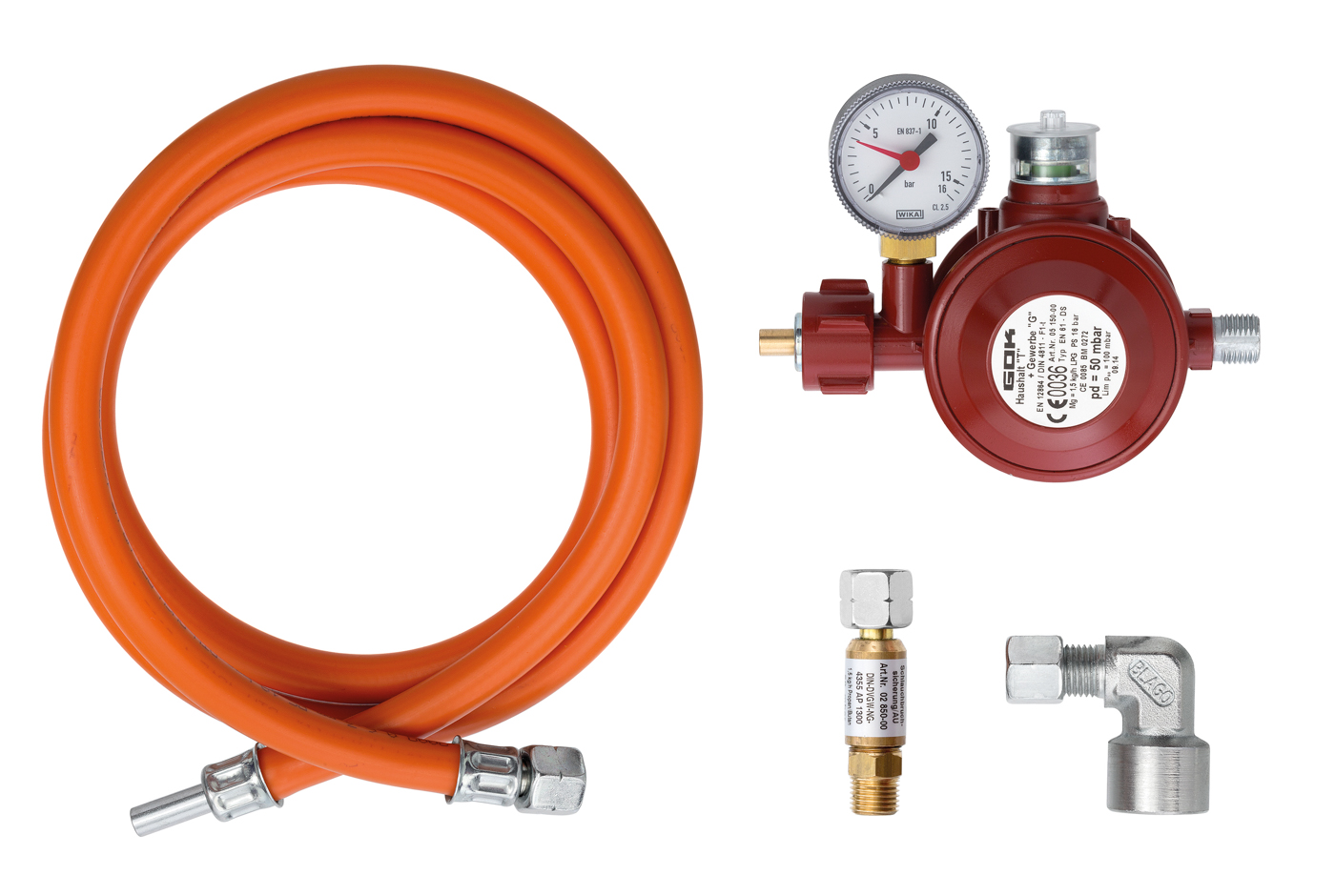 Bartscher Gasanschluss-Set GW-AI | Fürgewerblichen Einsatz geeignet: Ja | Maße: 6,4 x6,1 x 2,7 cm. Gewicht: 1,3 kg