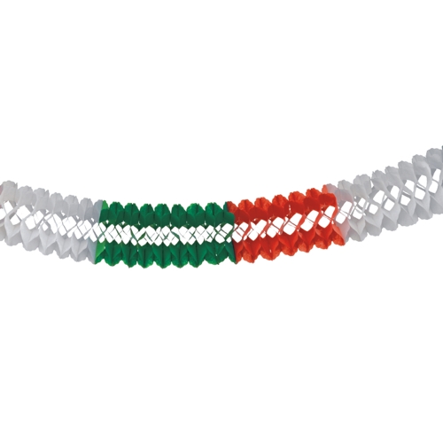 Großraumgirlande, Papier Ø 16 cm · 10 m grün/weiss/rot schwer entflammbar von PAPSTAR