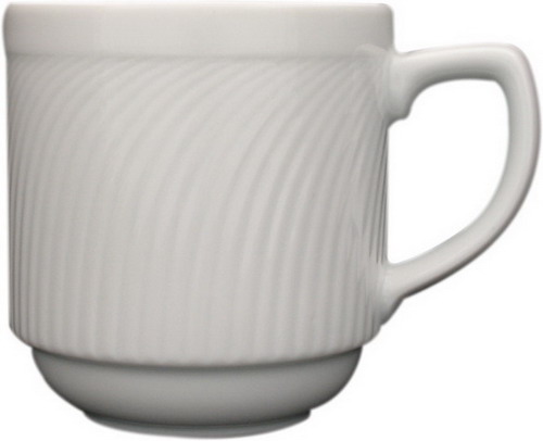 Henkelbecher - Inhalt 0,26 ltr - Höhe 8,1 cm - Form SWING TIME - uni weiß - stapelbar