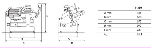 SARO Automatische Aufschnittmaschine Modell F-350i Made in Europe - Material: Basis Edelstahl / anodischoxidierte Aluminiumlegierung -