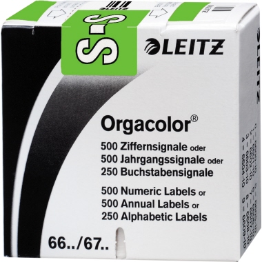 Leitz Buchstabensignal Orgacolor® Orgacolor Registratursysteme S selbstklebend Kunstdruckpapier grün
