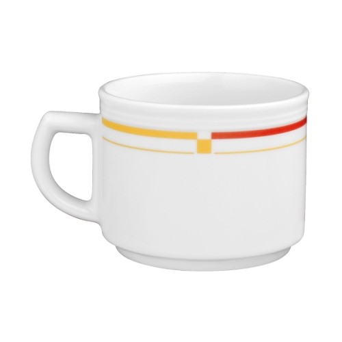 Seltmann Obertasse 1 0,18 l, Form: Vitalis, Dekor: 34290 dunkelgelb-rot