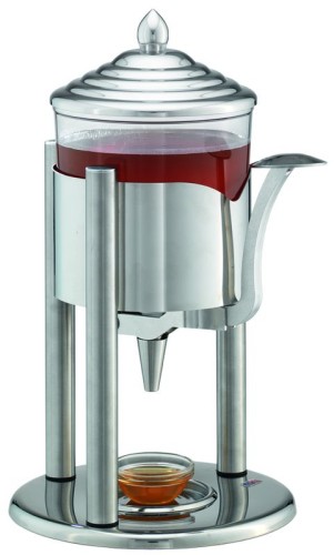 FRILICH ELEGANCE Honigspender für 1 KG flüssigen Honig, Edelstahl, Honigbehälter aus spülmaschinengeeigneten, transparentem Kunststoff