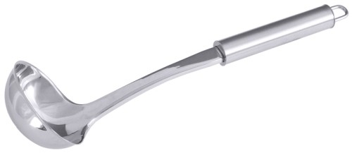 Suppenschöpfer, oval Serie POLARIS, seidenmatt polierter Griff, ganz aus Edelstahl 18/10, hochglänzend Löffelmaß: 8 cm x 9 cm,