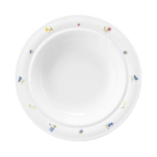 Seltmann Teller tief 23 cm, rund, Form: Community, Dekor: 57391 Streublume, hohe Kantenschlagfestigkeit, Made in Germany