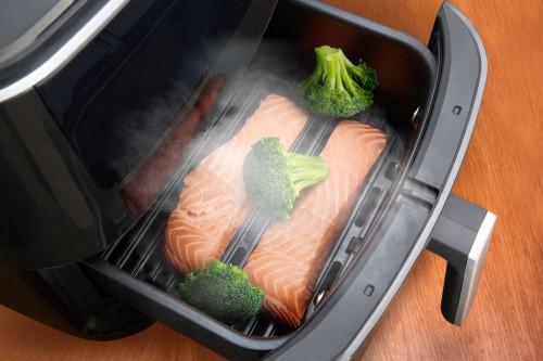 Easy Fry Grill & Steam, 3-in-1, Gesundes Kochen, Heißluftfritteuse + Grill + Dampfgarer, 7 Automatische Programme, Einstellbare Temperatur,