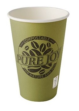 50 Trinkbecher, Pappe 0,3 l Ø 8 cm · 11,7 cm grün "Pure Joy" von PAPSTAR