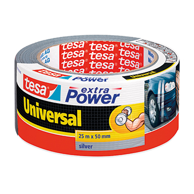 tesa® Gewebeband extra Power® Universal Innenbereich, Außenbereich 50 mm x 25 m (B x L) silber